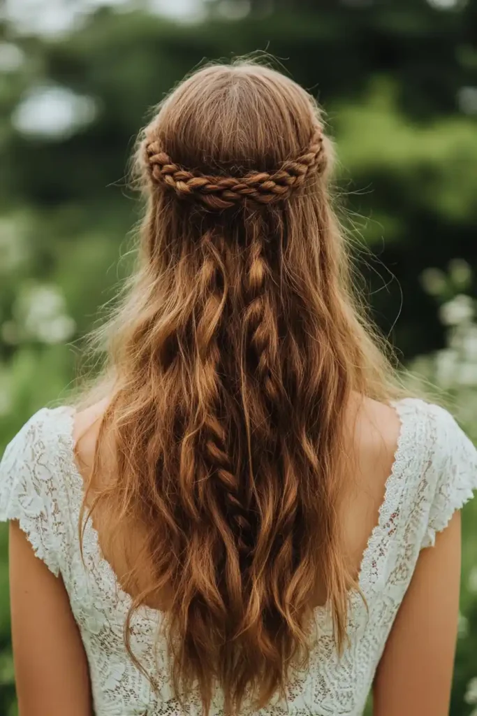Half Up Half Down with Braids