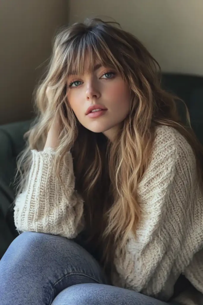 Soft Waves with Fringed Bangs