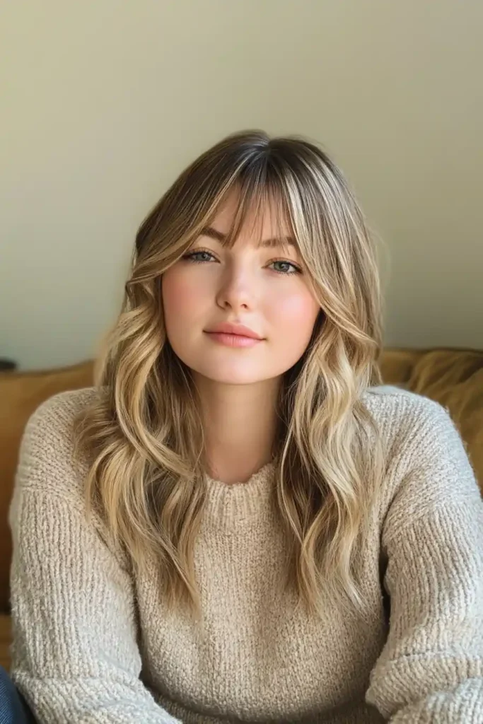 Soft Waves with Fringed Bangs